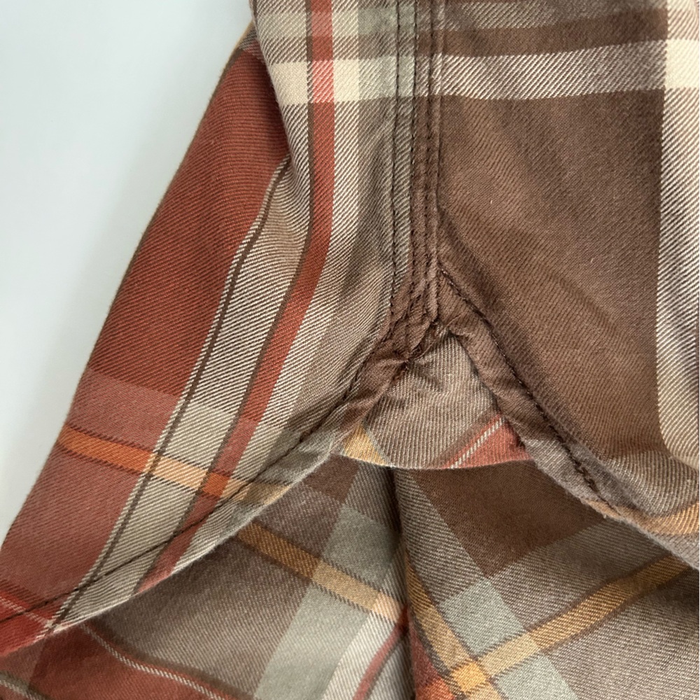 Lauren jeans Ralph Lauren Brown and Orange Plaid Shirt Women’s size M used - Picture 8 of 16